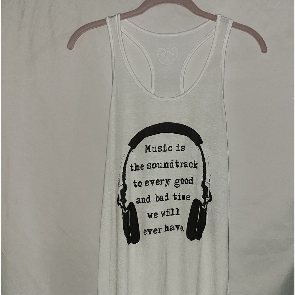 Color Bear Music Graphic White Tank Size S,M